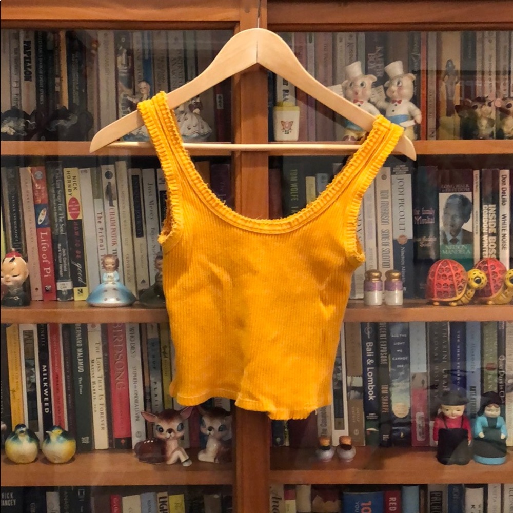 Mustard yellow tight tank top